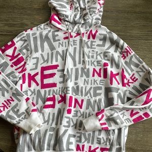 Nike gray and pink symbol sweatshirt